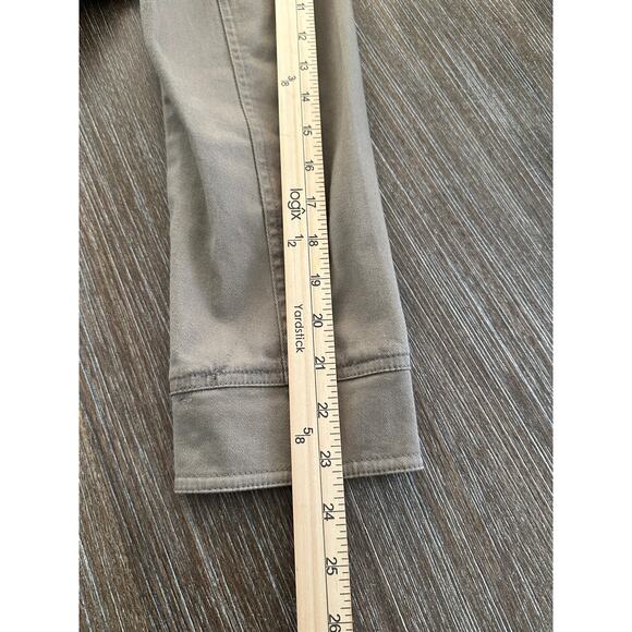 Live A Little Women Y2K Tan Button Front Long Sleeve Denim Jacket Size L - Picture 6 of 8